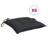 Coussins de chaise lot de 6 noir 40x40x7 cm tissu oxford 