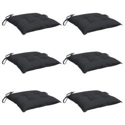 Coussins de chaise lot de 6 noir 40x40x7 cm tissu oxford 