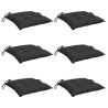 Coussins de chaise lot de 6 noir 40x40x7 cm tissu oxford 