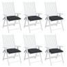 Coussins de chaise lot de 6 noir 40x40x7 cm tissu oxford 