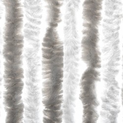 Rideau anti-mouches gris clair et blanc 56x185 cm chenille 