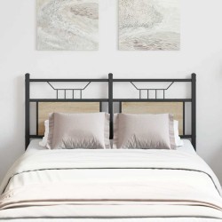 Tête de lit chêne sonoma 120 cm bois d'ingénierie et acier 