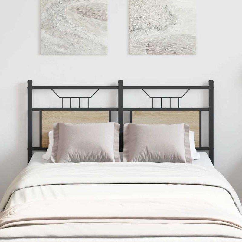 Tête de lit chêne sonoma 120 cm bois d'ingénierie et acier 
