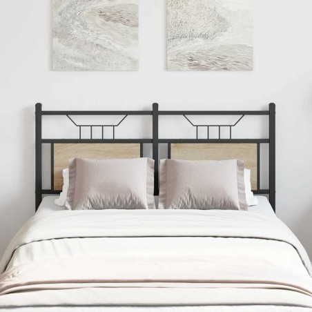 Tête de lit chêne sonoma 120 cm bois d'ingénierie et acier 