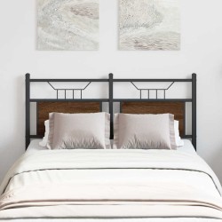 Tête de lit chêne marron 120 cm bois d'ingénierie et acier 