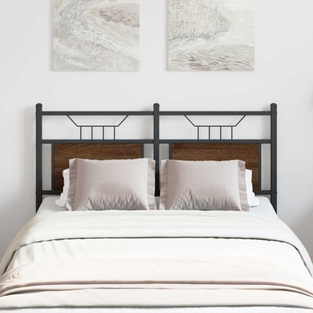 Tête de lit chêne marron 120 cm bois d'ingénierie et acier 
