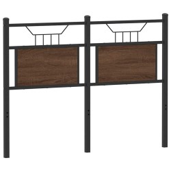 Tête de lit chêne marron 120 cm bois d'ingénierie et acier 