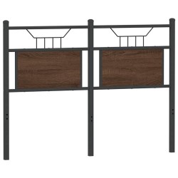 Tête de lit chêne marron 120 cm bois d'ingénierie et acier 