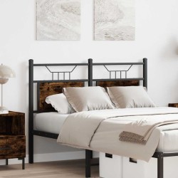 Tête de lit chêne fumé 120 cm bois d'ingénierie et acier 