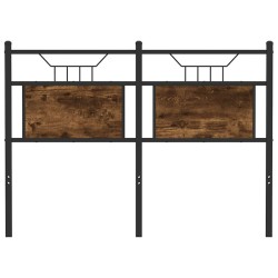 Tête de lit chêne fumé 120 cm bois d'ingénierie et acier 