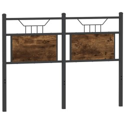 Tête de lit chêne fumé 120 cm bois d'ingénierie et acier 