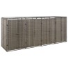 Abri pour poubelle quadruple Gris 274x80x117 cm Résine tressée 