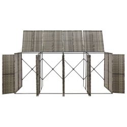 Abri pour poubelle quadruple Gris 274x80x117 cm Résine tressée 