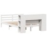 Lit bibliothèque sans matelas blanc 120x200 cm bois pin massif 