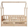Cadre de lit enfant avec tiroirs sans matelas 80x170 cm bois 