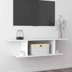 Meuble TV mural Blanc 103x30x26,5 cm 