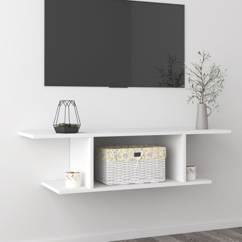 Meuble TV mural Blanc 103x30x26,5 cm Meuble TV mural Blanc 103x30x26,5 cm