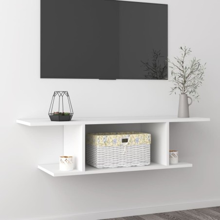 Meuble TV mural Blanc 103x30x26,5 cm 
