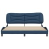 Cadre de lit sans matelas bleu 180x200 cm tissu 