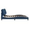 Cadre de lit sans matelas bleu 180x200 cm tissu 