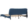 Cadre de lit sans matelas bleu 180x200 cm tissu 