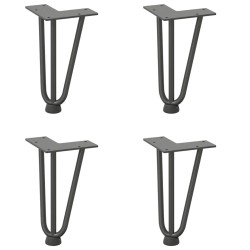 Pieds en épingle à cheveux pour table basse 4 pièces Anthracite 20 cm Acier massif 