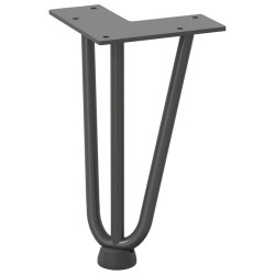 Pieds en épingle à cheveux pour table basse 4 pièces Anthracite 20 cm Acier massif 
