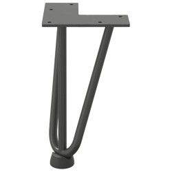 Pieds en épingle à cheveux pour table basse 4 pièces Anthracite 20 cm Acier massif 
