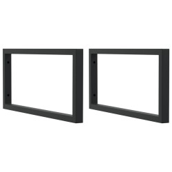 Supports d'étagères pour lavabo 2 pcs noir rectangulaire acier 