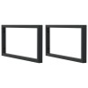 Supports d'étagères pour lavabo 2 pcs noir rectangulaire acier 