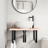 Supports d'étagères pour lavabo 2 pcs noir rectangulaire acier 