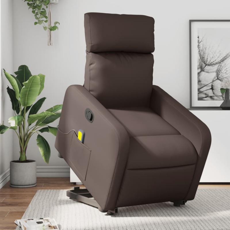 Fauteuil inclinable de massage Marron Similicuir 