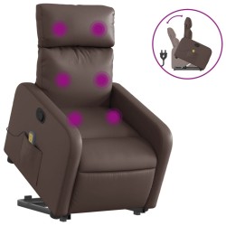 Fauteuil inclinable de massage Marron Similicuir 