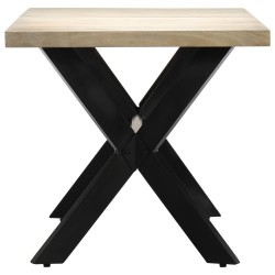 Table à manger Blanc 160x80x75 cm Bois de manguier massif 