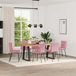 Chaises à manger lot de 6 rose velours 
