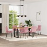 Chaises à manger lot de 6 rose velours 
