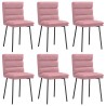 Chaises à manger lot de 6 rose velours 