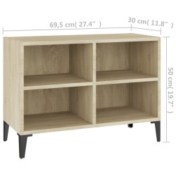 Meuble TV avec pieds en métal Chêne sonoma 69,5x30x50 cm 