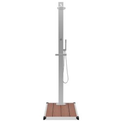 Douche d'extérieur avec receveur de douche WPC Acier inoxydable 