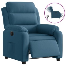 Fauteuil inclinable électrique bleu velours 