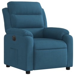 Fauteuil inclinable électrique bleu velours 