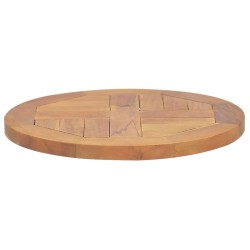 Dessus de table Bois de teck solide Rond 2,5 cm 40 cm 