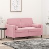 Canapé 2 places avec oreillers décoratifs rose 120 cm velours 