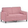 Canapé 2 places avec oreillers décoratifs rose 120 cm velours 