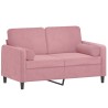 Canapé 2 places avec oreillers décoratifs rose 120 cm velours 