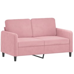 Canapé 2 places avec oreillers décoratifs rose 120 cm velours 