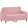 Canapé 2 places avec oreillers décoratifs rose 120 cm velours 