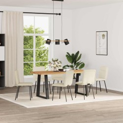 Chaises à manger lot de 6 crème velours 