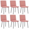 Chaises à manger lot de 6 rose similicuir 