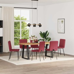 Chaises à manger lot de 6 rouge bordeaux similicuir 